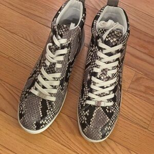 Paige brand Annie Black and White Snake Print Sneakers